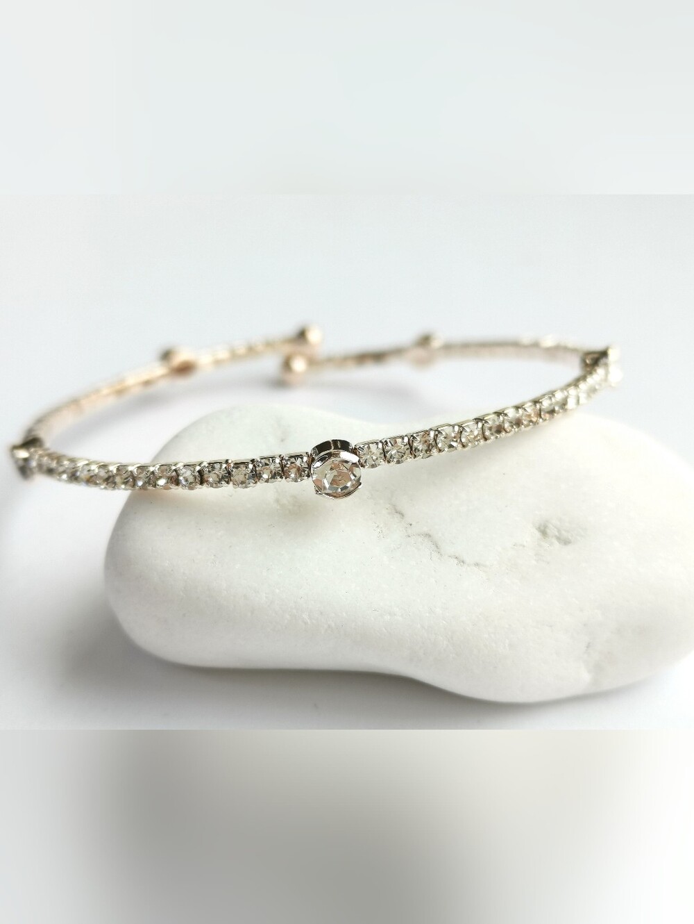 Gold crystal coil wrap cuff bracelet 🆕
